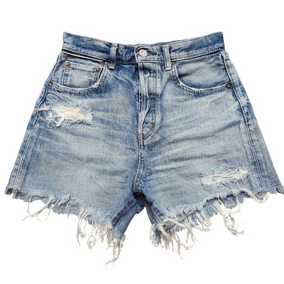 Moussy Vintage Pelion High Rise Distressed Cut-Off Denim Shorts Size 26? - Picture 1 of 6